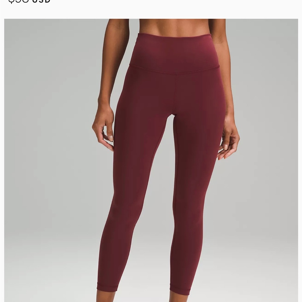 Lululemon wunder train maroon leggings